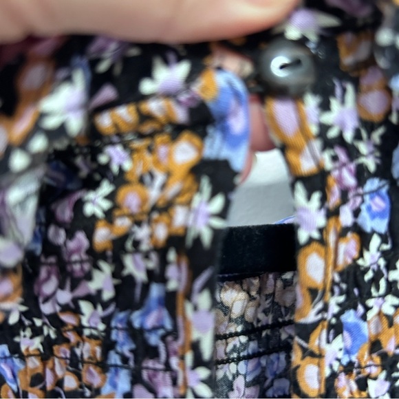 Miss Selfridge Mini Dress Women's Size 8 Ditsy Floral Long Sleeve Black Brown - Picture 4 of 12